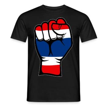 Icône de la main du drapeau de la Thaïlande - T-shirt homme - noir - Devant - AI Model Male 178 light (178cm)