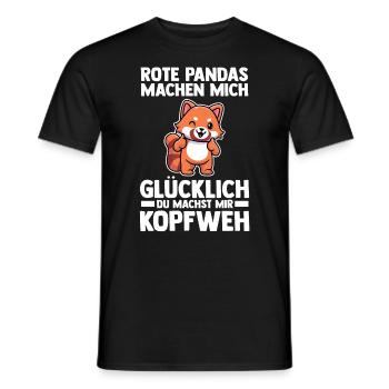 Roter Panda - Männer T-Shirt - Schwarz - Vorne - AI Model Male 178 light (178cm)