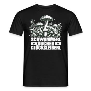 Pilzsammler Glücksleiberl - Männer T-Shirt - Schwarz - Vorne - AI Model Male 178 light (178cm)