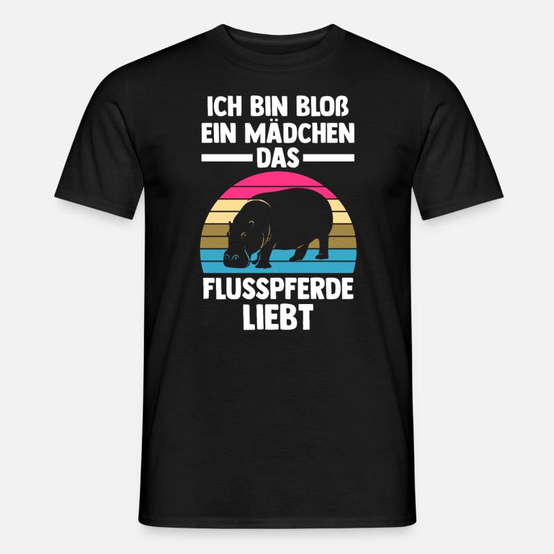 Nilpferd Flusspferd - Männer T-Shirt - Schwarz