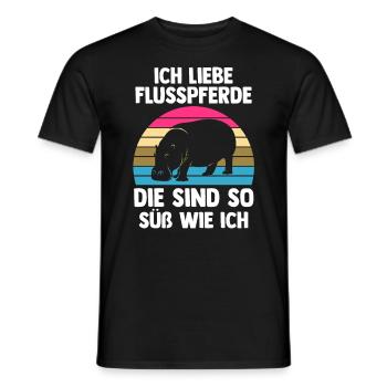 Nilpferd Flusspferd - Männer T-Shirt - Schwarz - Vorne - AI Model Male 178 light (178cm)