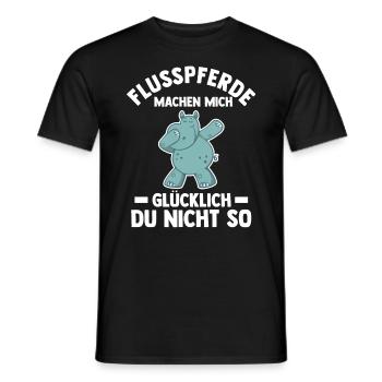 Nilpferd Flusspferd - Männer T-Shirt - Schwarz - Vorne - AI Model Male 178 light (178cm)