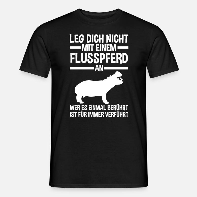 Nilpferd Flusspferd - Männer T-Shirt - Schwarz