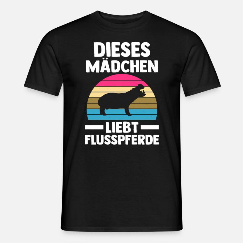 Nilpferd Flusspferd - Männer T-Shirt - Schwarz