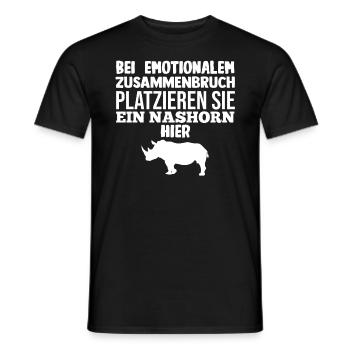 Nashorn - Männer T-Shirt - Schwarz - Vorne - AI Model Male 178 light (178cm)