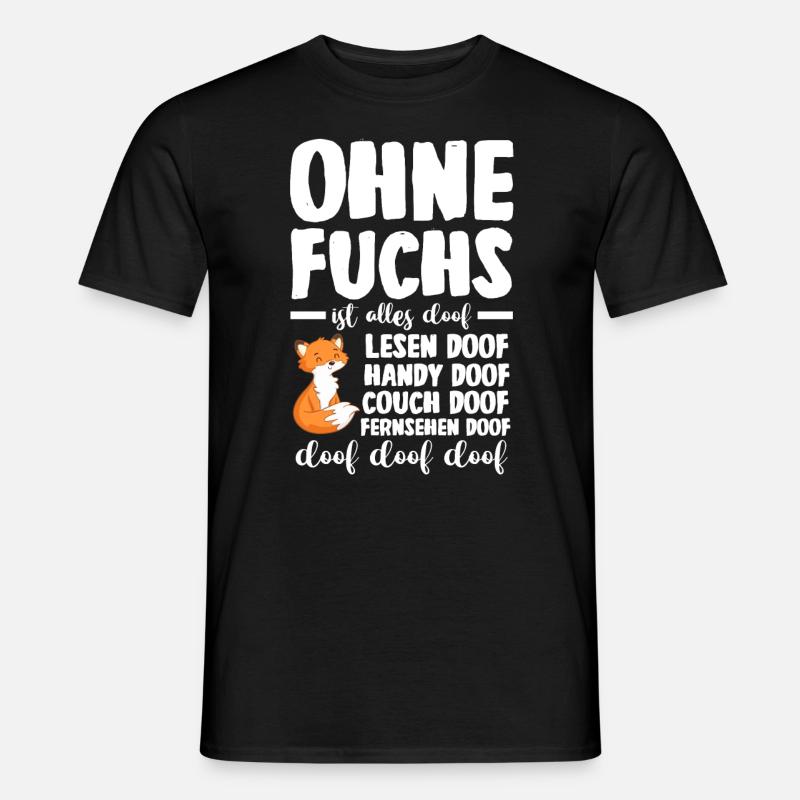 Fuchs - Männer T-Shirt - Schwarz