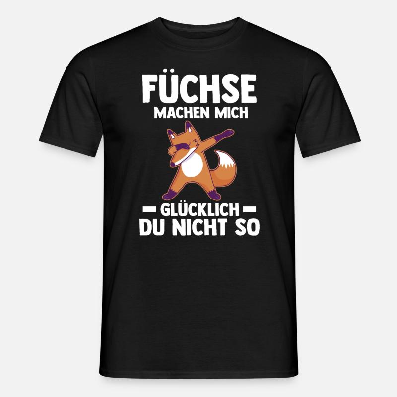 Fuchs - Männer T-Shirt - Schwarz