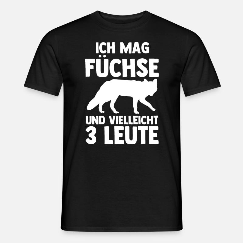 Fuchs - Männer T-Shirt - Schwarz