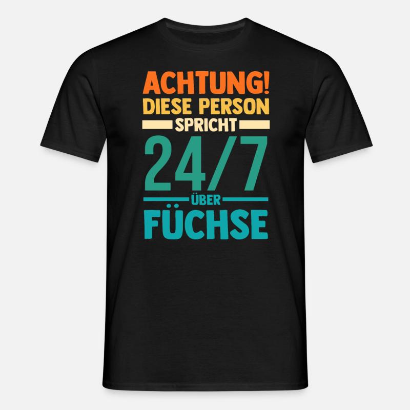 Fuchs - Männer T-Shirt - Schwarz