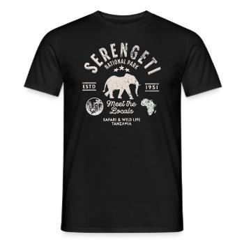 Serengeti National Park Safari Tanzania - T-shirt homme - noir - Devant - AI Model Male 178 light (178cm)