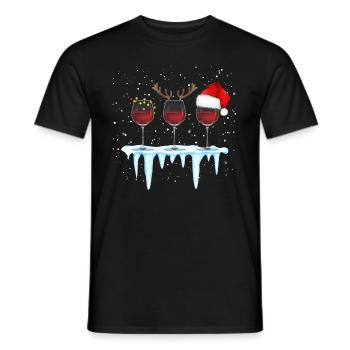 Vin chaud de Noël - T-shirt homme - noir - Devant - AI Model Male 178 light (178cm)