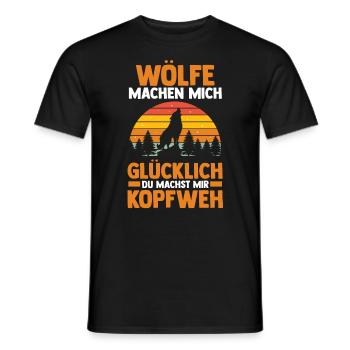 Tier Waldtier Wolf - Männer T-Shirt - Schwarz - Vorne - AI Model Male 178 light (178cm)