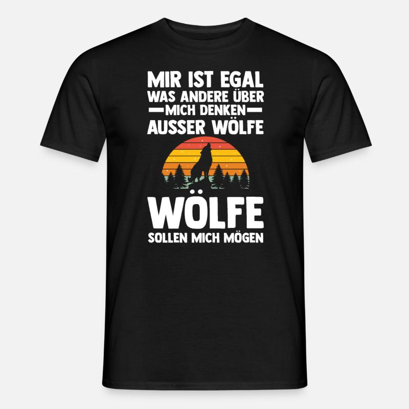 Tier Waldtier Wolf - Männer T-Shirt - Schwarz