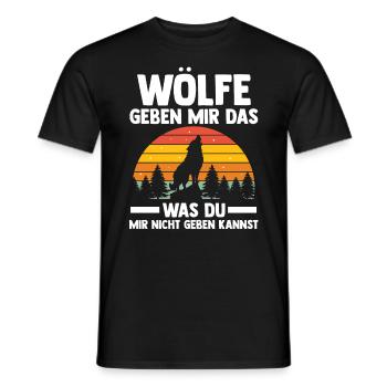 Tier Waldtier Wolf - Männer T-Shirt - Schwarz - Vorne - AI Model Male 178 light (178cm)