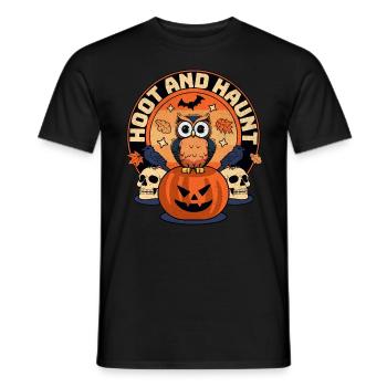 Schrei Und Spuk - Halloween-eule - Männer T-Shirt - Schwarz - Vorne - AI Model Male 178 light (178cm)