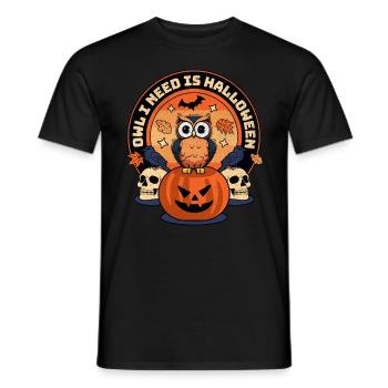 Eule, Die Du Brauchst, Ist Halloween - Owl Lovers - Männer T-Shirt - Schwarz - Vorne - AI Model Male 178 light (178cm)