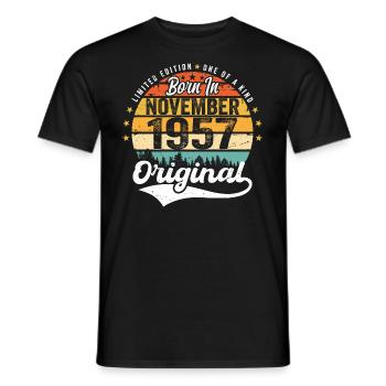 Legendär seit November 1957 - 1957 - Männer T-Shirt - Schwarz - Vorne - AI Model Male 178 light (178cm)
