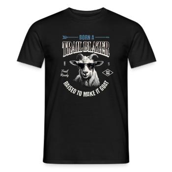 Born A Trail Blazer - Randonnée et plein air - T-shirt homme - noir - Devant - AI Model Male 178 light (178cm)