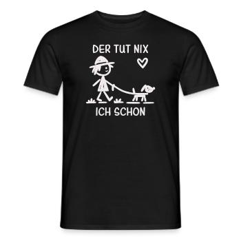 He doesn't do anything I already - Humorous dog ownership - Men's T-Shirt - black - Front - AI Model Male 178 light (178cm)