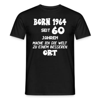 Born 1964 seit 60 Jahren mache ich 60. Geburtstag - Männer T-Shirt - Schwarz - Vorne - AI Model Male 178 light (178cm)