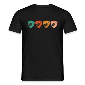 Vintage Guitar Collector - Retro String Enthusiast - Men's T-Shirt - black - Front - AI Model Male 178 light (178cm)