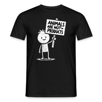 Ethical Animal Advocate Minimalist Doodle - Men's T-Shirt - black - Front - AI Model Male 178 light (178cm)
