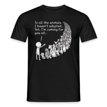Pre-Pet Parent Animal Adoption Doodle Design - Men's T-Shirt - black - Front - AI Model Male 178 light (178cm)