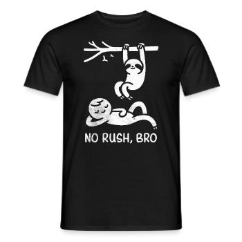 No Rush Sloth and Human Doodle Tee - Men's T-Shirt - black - Front - AI Model Male 178 light (178cm)
