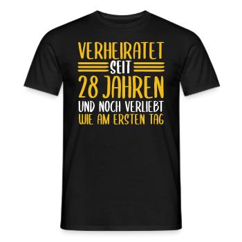 Ehe Nelkenhochzeit 28 Jahre Verheiratet Hochzeitst - Männer T-Shirt - Schwarz - Vorne - AI Model Male 178 light (178cm)