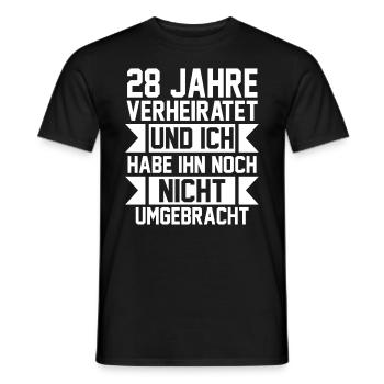 Ehe Nelkenhochzeit 28 Jahre Verheiratet Hochzeitst - Männer T-Shirt - Schwarz - Vorne - AI Model Male 178 light (178cm)
