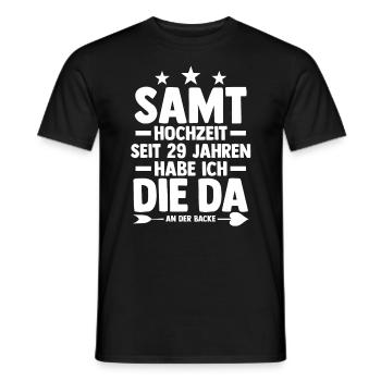 Ehe Samthochzeit 29 Jahre Verheiratet Hochzeitstag - Männer T-Shirt - Schwarz - Vorne - AI Model Male 178 light (178cm)