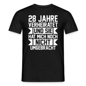 Ehe Nelkenhochzeit 28 Jahre Verheiratet Hochzeitst - Männer T-Shirt - Schwarz - Vorne - AI Model Male 178 light (178cm)