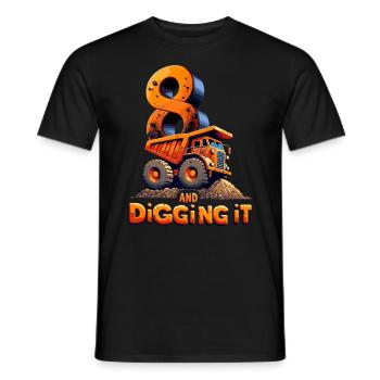 Feiern Sie Den 8. Geburtstag Von Great Digger - Männer T-Shirt - Schwarz - Vorne - AI Model Male 178 light (178cm)