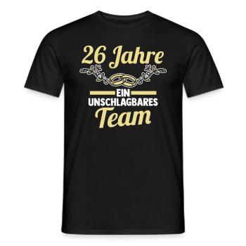Ehe Jadehochzeit 26 Jahre Verheiratet Hochzeitstag - Männer T-Shirt - Schwarz - Vorne - AI Model Male 178 light (178cm)