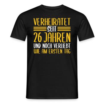 Ehe Jadehochzeit 26 Jahre Verheiratet Hochzeitstag - Männer T-Shirt - Schwarz - Vorne - AI Model Male 178 light (178cm)