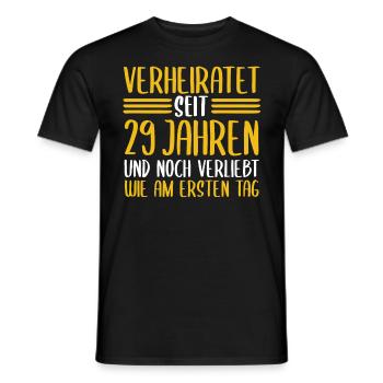 Ehe Samthochzeit 29 Jahre Verheiratet Hochzeitstag - Männer T-Shirt - Schwarz - Vorne - AI Model Male 178 light (178cm)