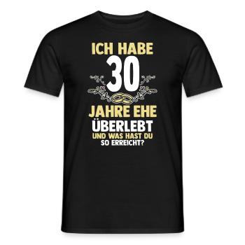 Ehe Perlenhochzeit 30 Jahre Verheiratet Hochzeitst - Männer T-Shirt - Schwarz - Vorne - AI Model Male 178 light (178cm)