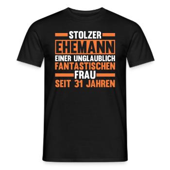 Ehe Lindenhochzeit 31 Jahre Verheiratet Hochzeitst - Männer T-Shirt - Schwarz - Vorne - AI Model Male 178 light (178cm)