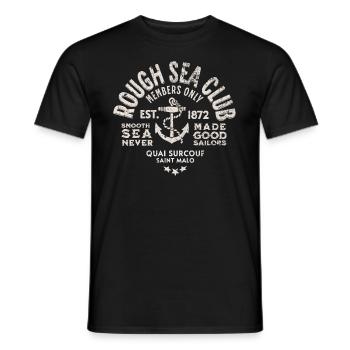 Rough sea club St Malo - Men's T-Shirt - black - Front - AI Model Male 178 light (178cm)