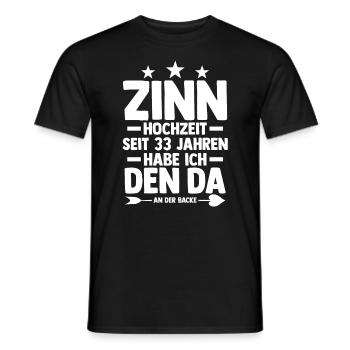 Ehe Zinnhochzeit 33 Jahre Verheiratet Hochzeitstag - Männer T-Shirt - Schwarz - Vorne - AI Model Male 178 light (178cm)