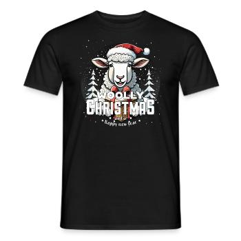 Mouton de Noël - Noël laineux - T-shirt homme - noir - Devant - AI Model Male 178 light (178cm)