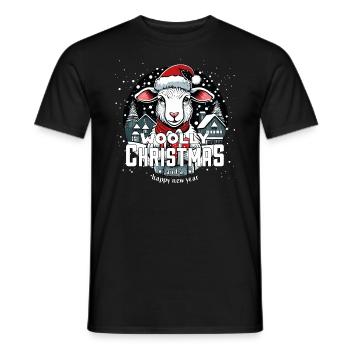 Mouton de Noël - Noël laineux - T-shirt homme - noir - Devant - AI Model Male 178 light (178cm)