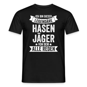 Hasenjäger Hasenjagd Kaninchenjagd Jäger - Männer T-Shirt - Schwarz - Vorne - AI Model Male 178 light (178cm)