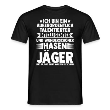 Hasenjäger Hasenjagd Kaninchenjagd Jäger - Männer T-Shirt - Schwarz - Vorne - AI Model Male 178 light (178cm)