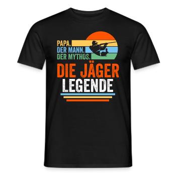 Papa Vater Hasenjäger Hasenjagd Kaninchenjagd Jäge - Männer T-Shirt - Schwarz - Vorne - AI Model Male 178 light (178cm)