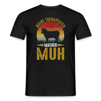 Kuh Bauernhof Kuhbauer Landwirt Rind Kühe - Männer T-Shirt - Schwarz - Vorne - AI Model Male 178 light (178cm)