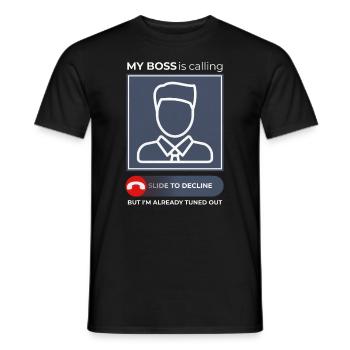 Office humor gifts - Men's T-Shirt - black - Front - AI Model Male 178 light (178cm)