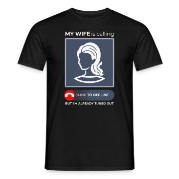 Épouse Appeler, Humour Répondre - Relation - T-shirt homme - noir - Devant - AI Model Male 178 light (178cm)