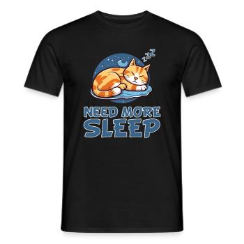 Sleeping Cat Nightwear - Relaxing - Men's T-Shirt - black - Front - AI Model Male 178 light (178cm)