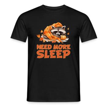 Sleeping raccoon pajamas – design for quiet - Men's T-Shirt - black - Front - AI Model Male 178 light (178cm)